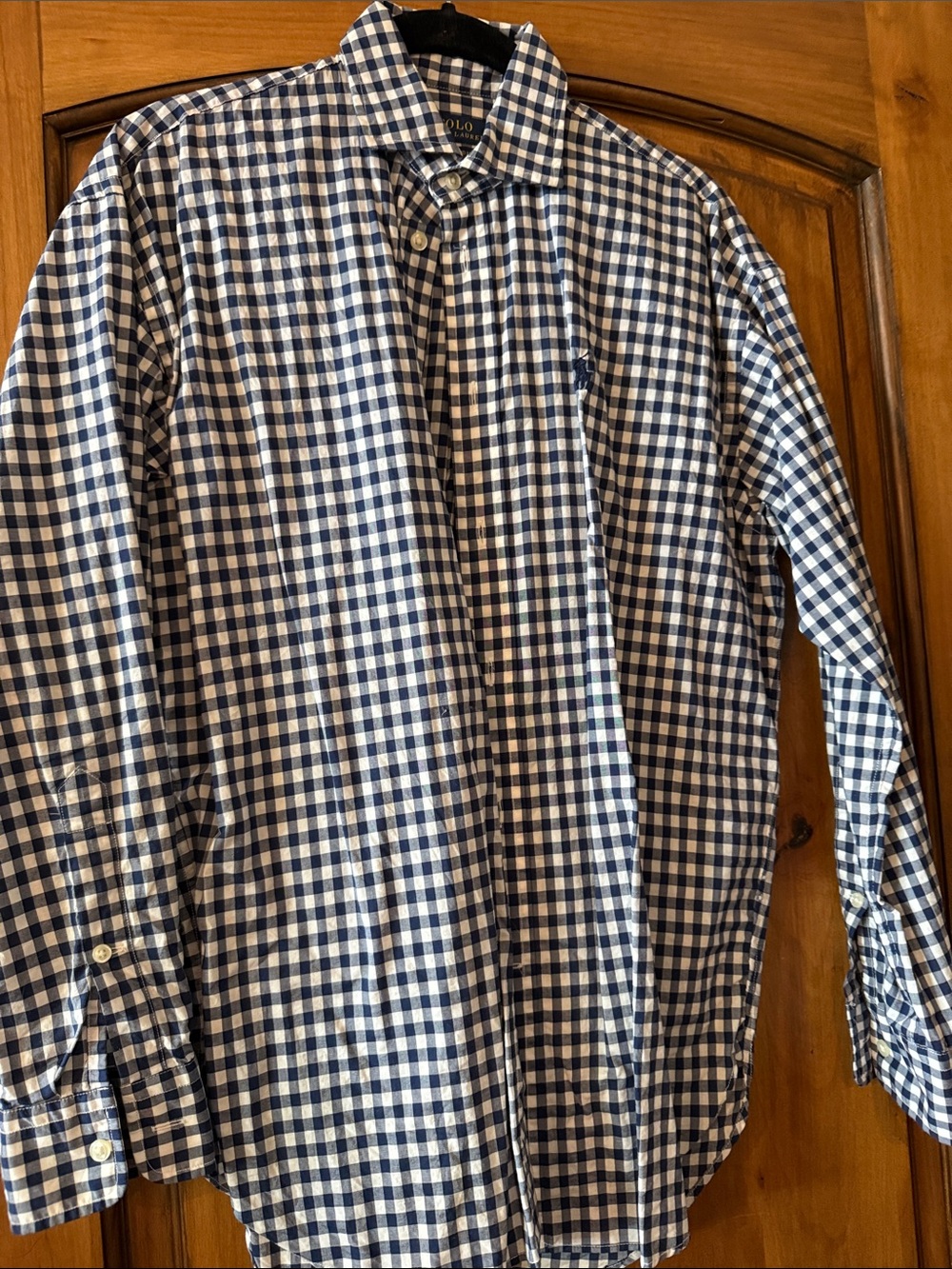 Polo by Ralph Lauren Navy and White Gingham Button-Down Shirt